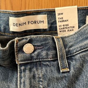 Denim Forum Farrah Hi-Rise Carpenter Wide Jean NEW WITH TAGS. 28